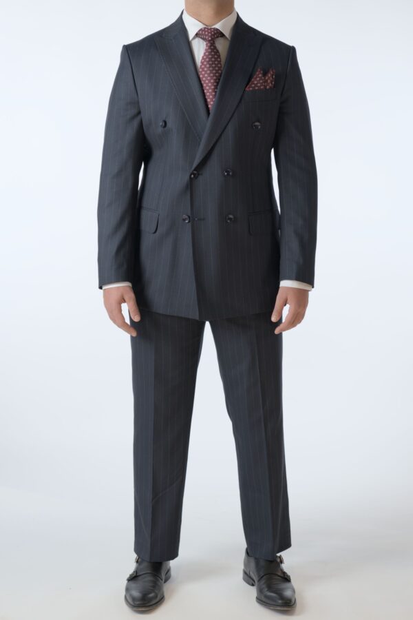 2 delig Double Brest Blauw Gestreept