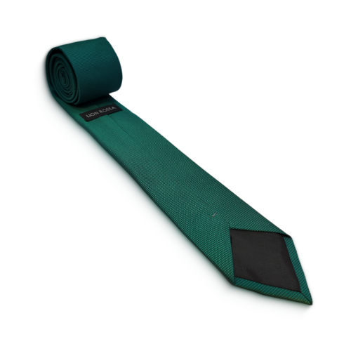 Stropdas en pochet  Structuur Donker Groen