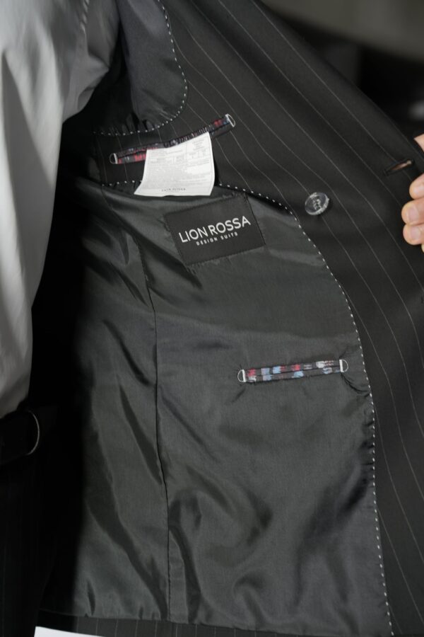 2-Delig Double Brest Zwart Grijs Gestreept