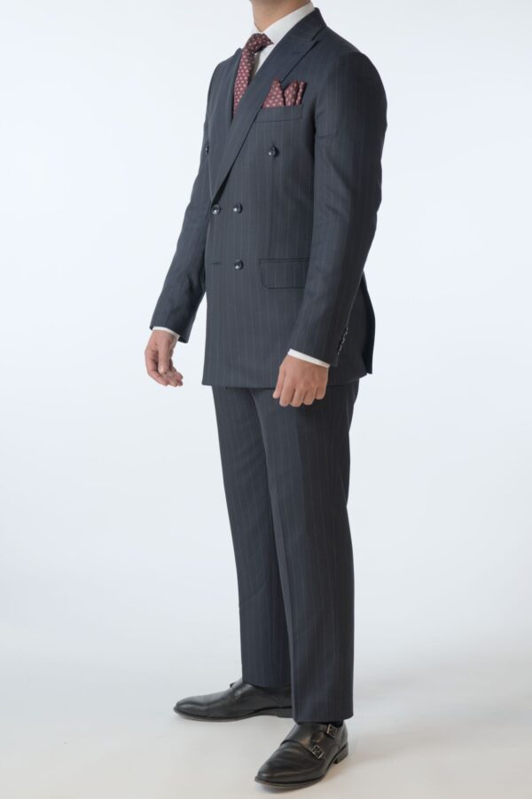 2 delig Double Brest Blauw Gestreept