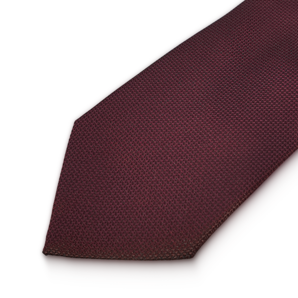 Stropdas en Pochet  Bordeaux Structuur