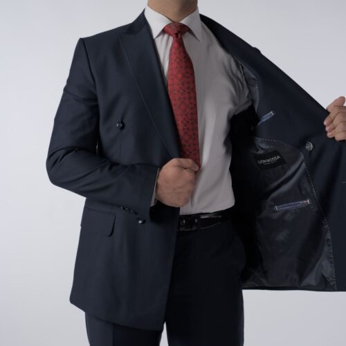 2 Delig Double Brest Blauw