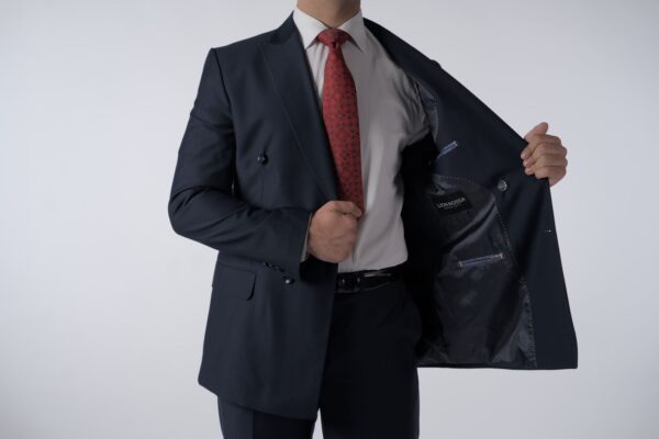 2 Delig Double Brest Blauw