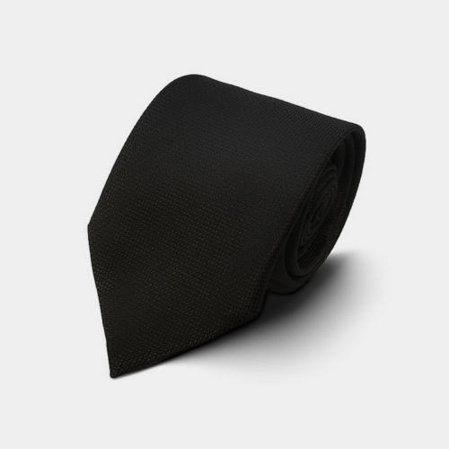 Stropdas en pochet  Zwart Structuur