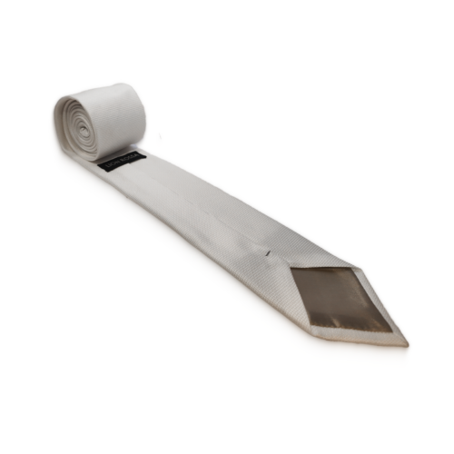 Stropdas en pochet Structuur Wit