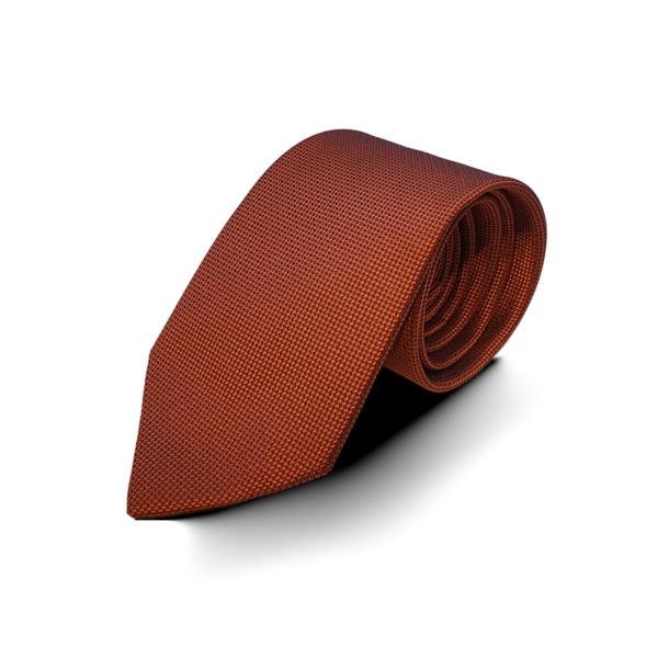 Stropdas en pochet Structuur Donker Orange