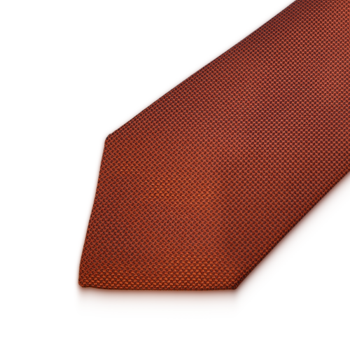 Stropdas en pochet Structuur Donker Orange