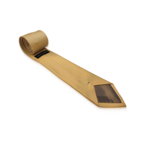 Stropdas en pochet Geel Structuur