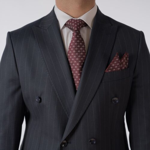 2 delig Double Brest Blauw Gestreept