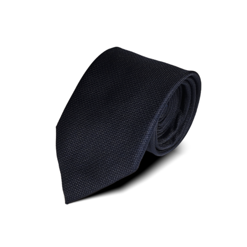 Stropdas en Pochet Structuur Donkerblauw