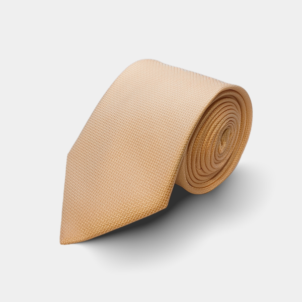 Stropdas en pochet Structuur Beige(Creamy)