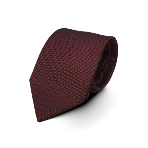 Stropdas en Pochet  Bordeaux Structuur