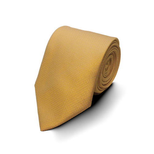 Stropdas en pochet Geel Structuur