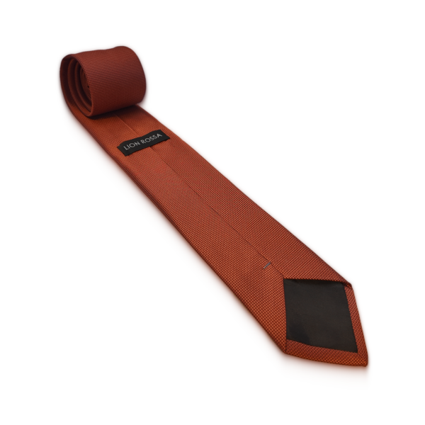 Stropdas en pochet Structuur Donker Orange
