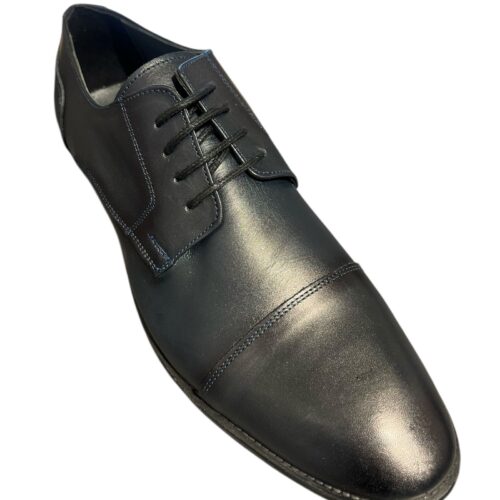 Heren Leren Schoen Donker Blauw