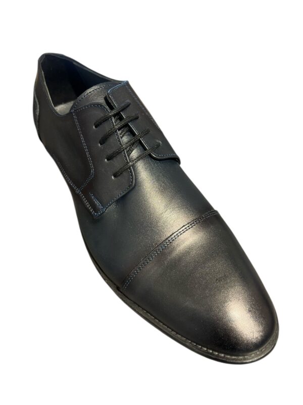 Heren Leren Schoen Donker Blauw