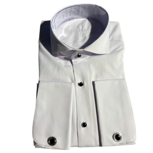 Overhemd Slim fit Manchet knop Wit