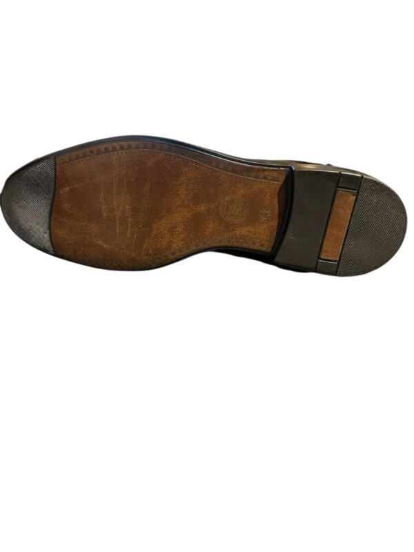 Heren Leren Schoen Zwart Dubbel