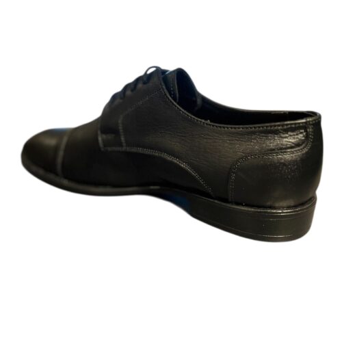 Heren Leren Schoen Zwart Dubbel