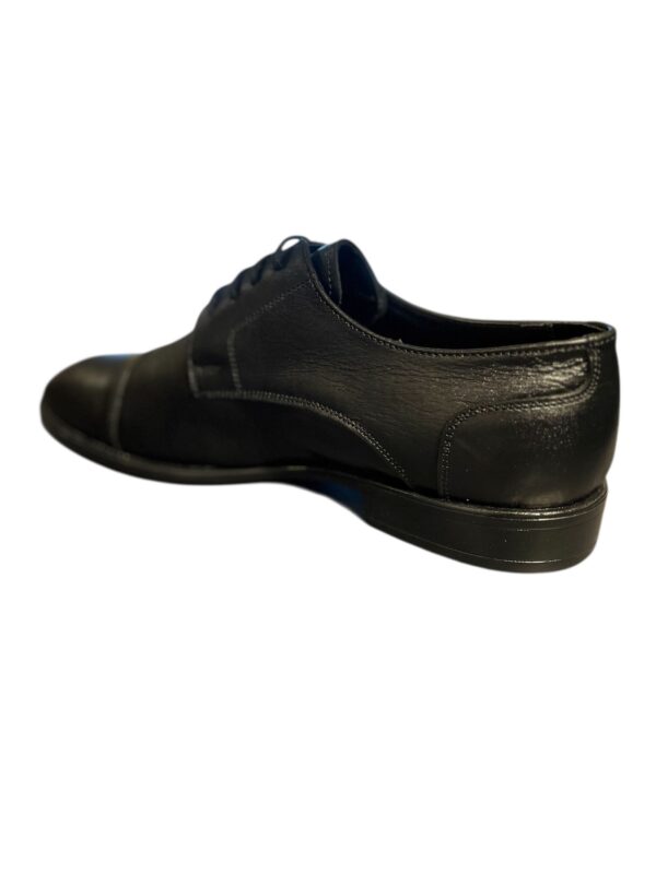 Heren Leren Schoen Zwart Dubbel