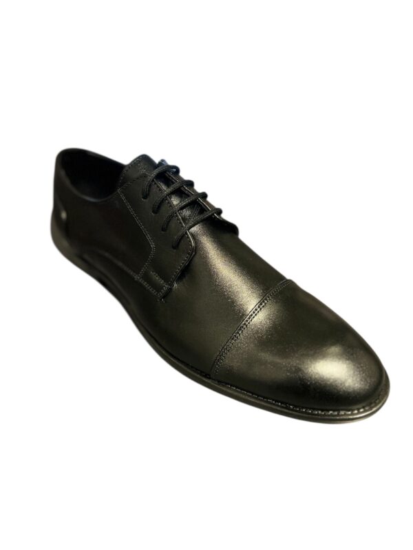 Heren Leren Schoen Zwart Dubbel